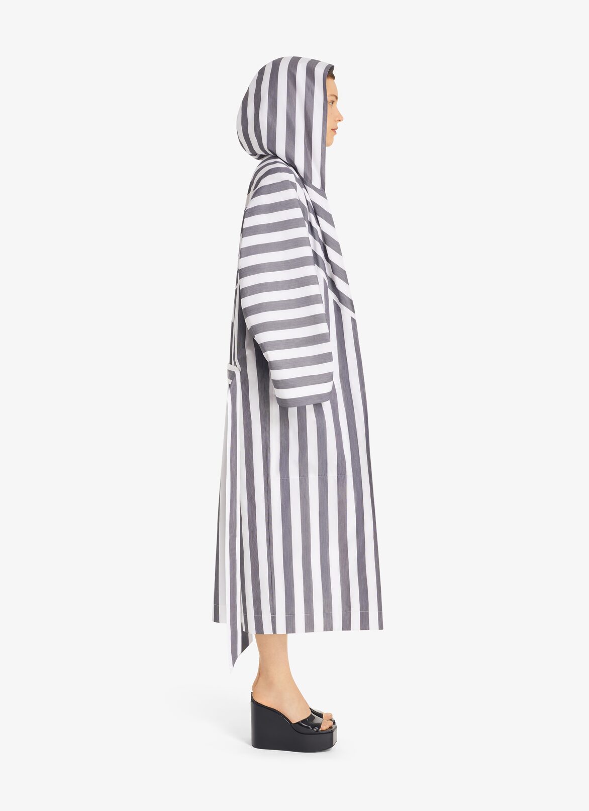 Striped poplin bathrobe ALAÏA WHITE/BLACK STRIPED POPLIN BATHROBE